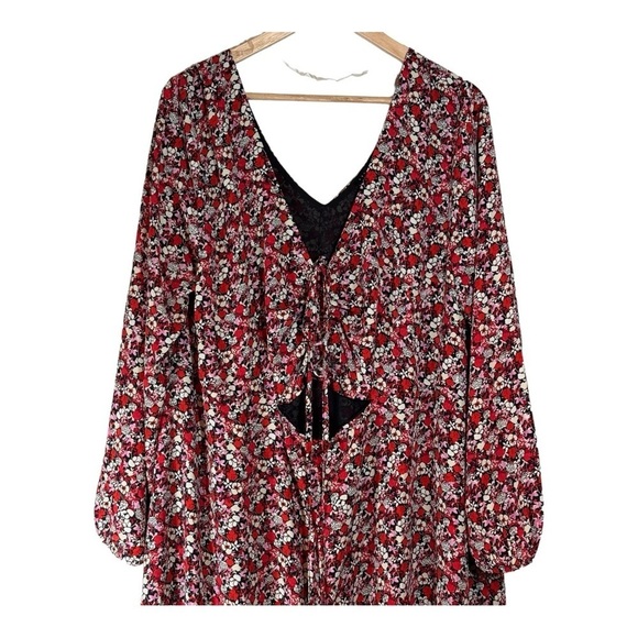 Sanctuary Floral Print Chiffon Halter Neck Long Sleeve Midi Dress NWT - Picture 5 of 9